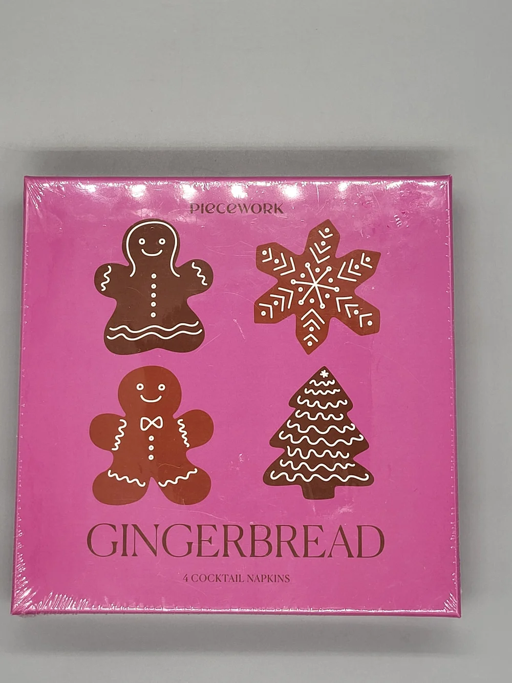 Piecework Linen Gingerbread Cocktail Napkins